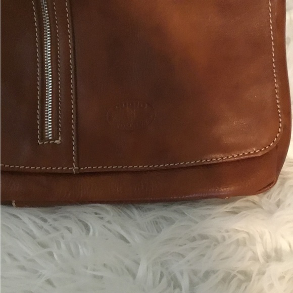 2X HOST PICK- CUOIO TOSCANA GENUINE LEATHER CROSSBODY BAG MADE IN ITALY - Picture 5 of 7